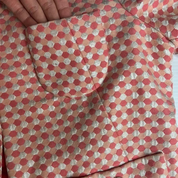 Marc by Marc Jacobs Womens Coral Hexagon Cotton Silk Pink/ Peach Blazer Sz 6 - Picture 5 of 11